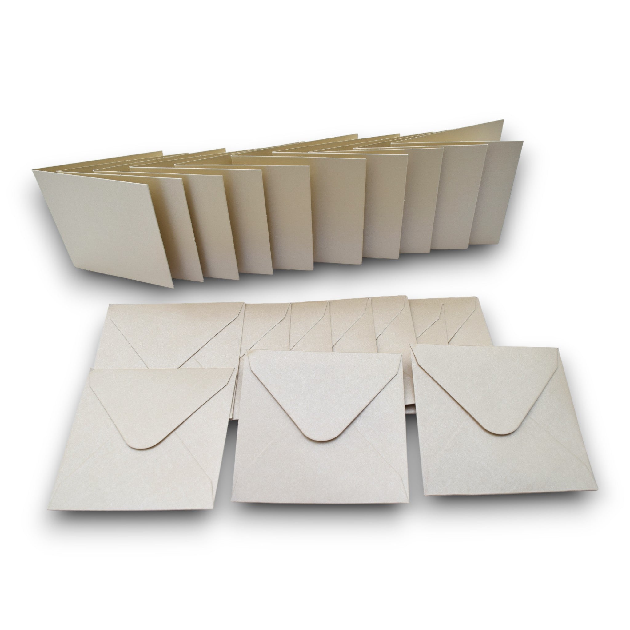 Mini 3" Ivory Pearlescent Cards & Envelopes